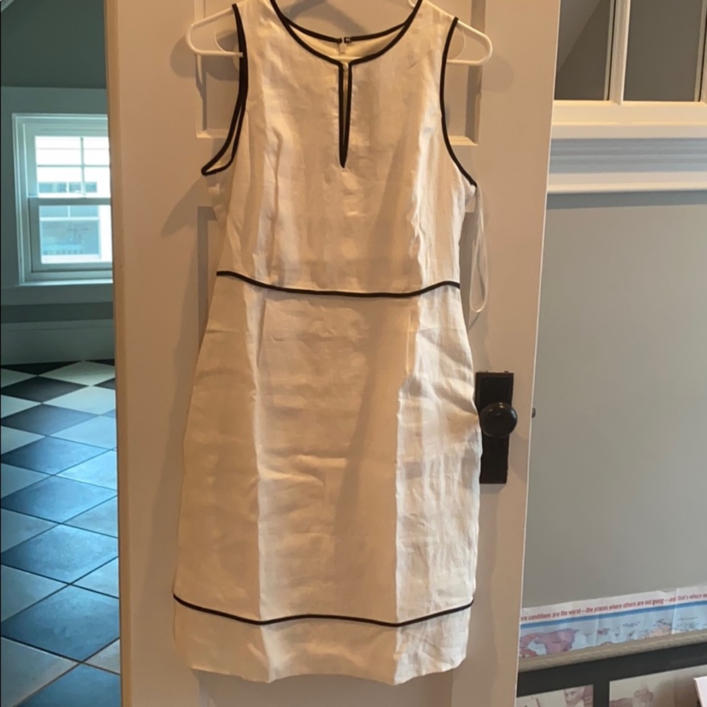 NWT White J.Crew linen lined dress